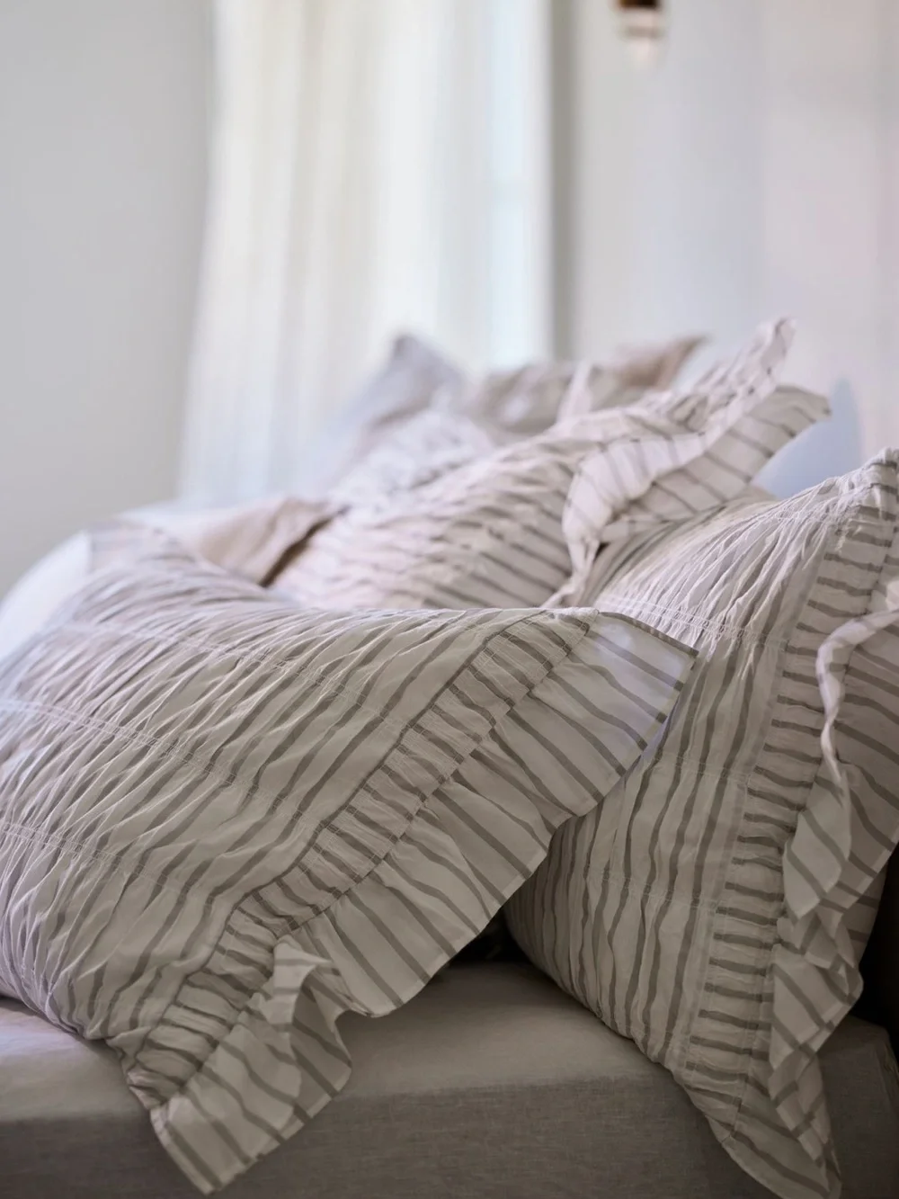 Anthropologie - Betsy Cotton Ruffle Stripe Duvet Cover and Shams